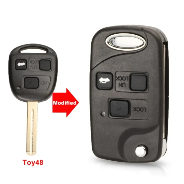 Remote Folding Flip Car Key Shell Case For Toyota Yaris Carina Corolla Avensis Cover Toy43 Toy47 Toy48 With Buttons - Image 8