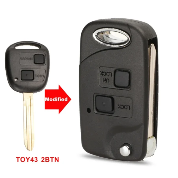 Remote Folding Flip Car Key Shell Case For Toyota Yaris Carina Corolla Avensis Cover Toy43 Toy47 Toy48 With Buttons - Image 9