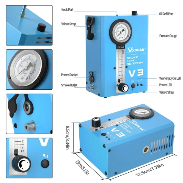 VXSCAN V3 Automotive Smoke Leak Detector Vacuum Smoke Machine Leak Detector Diagnostic Tester - Image 5