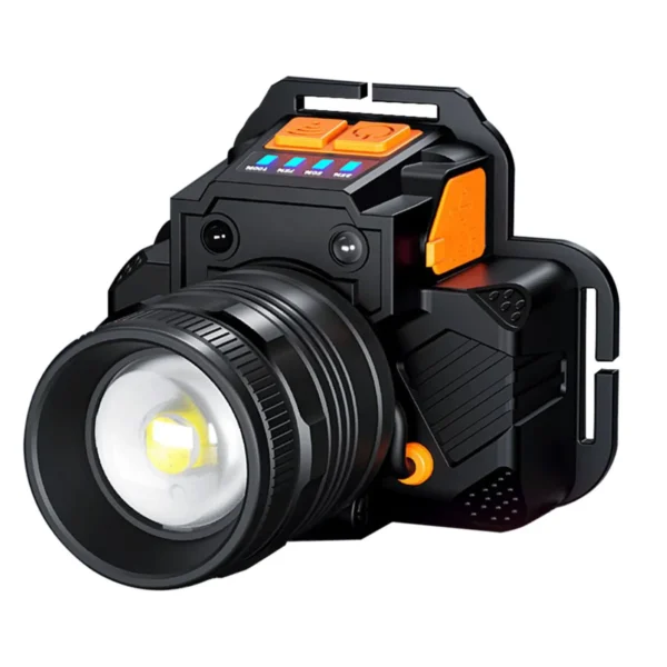 LED Headlamp Big Capacity Strong Light Rechargeable Waterproof Outdoor Night Fishing Long Range Flashlight Miner Lamp Camping Light Sensor Switch Mode - Image 2