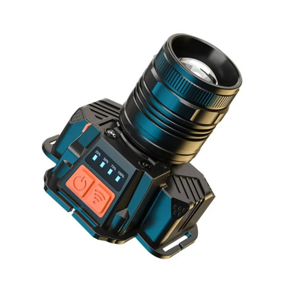 LED Headlamp Big Capacity Strong Light Rechargeable Waterproof Outdoor Night Fishing Long Range Flashlight Miner Lamp Camping Light Sensor Switch Mode - Image 5