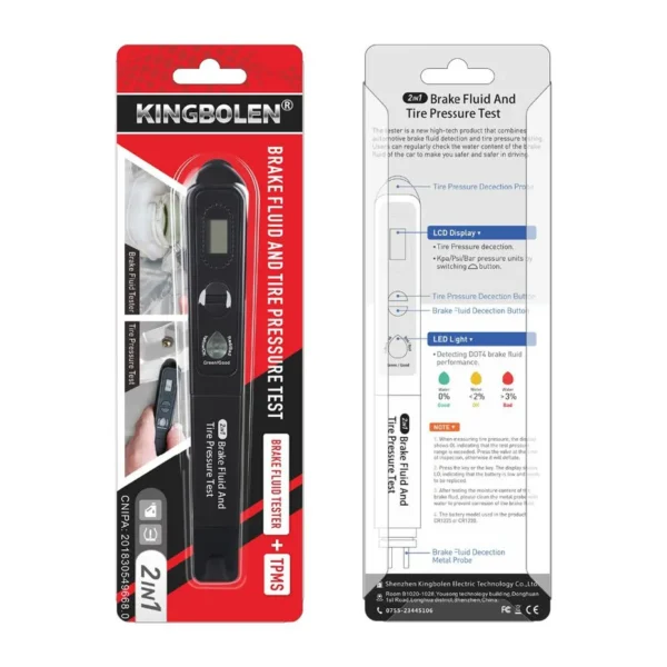 Brake Fluid Liquid Tester Pen & Tire Pressure Tester 2 in 1 LED Universal Detector Automotive Diagnostic Testing Tool - Image 4