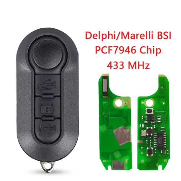 3 Button Remote Car Key for Fiat 500 500L Punto Florino Doblo Qubo Punto Evo Grande Punto 433MHz