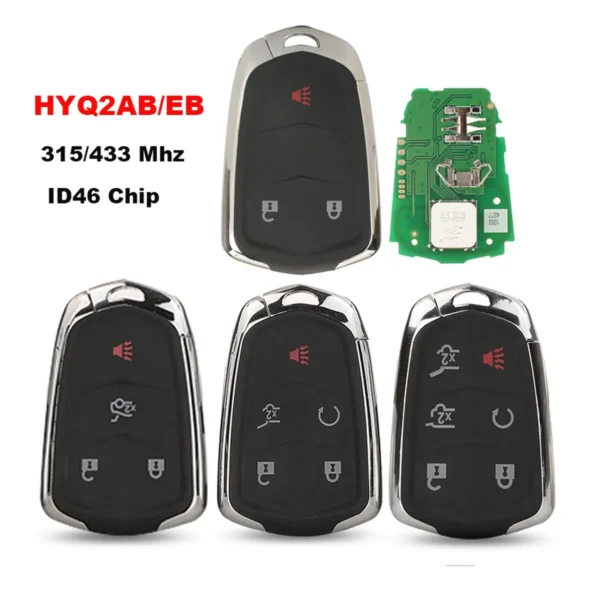 315/433MHz Smart Remote Car Key 3/4/5 B For Cadillac ATX ATS CTS SRX XTS CT6 ATSL XT5 Escalade 2014 2015 2016 2017