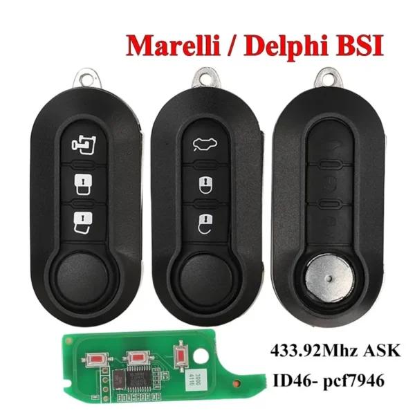 Delphi & Marelli Car Remote Key For Fiat MPV Bravo/Ducato 500 Doblo Qubo Grande Punto Citroen Jumper Peugeot Boxer 433.92 ID46
