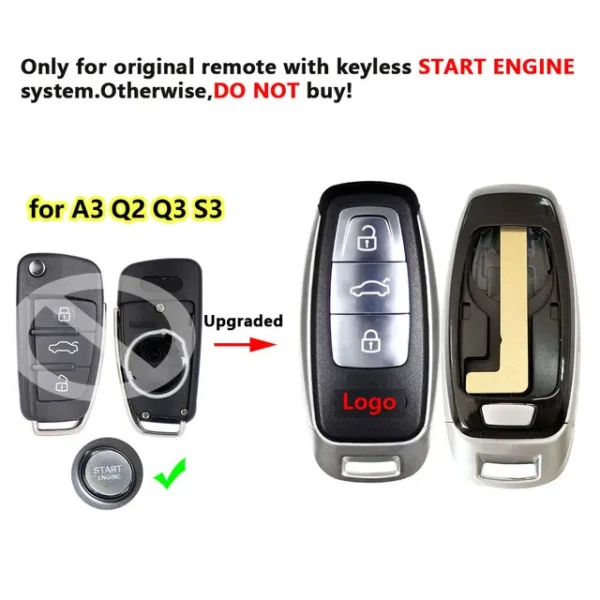 3 Buttons Smart Remote Car Key Shell For Audi A1 A4 A6 A8 Q2 Q3 Q5 Q7 R3 RS3 RS5 S1 TT - Image 10