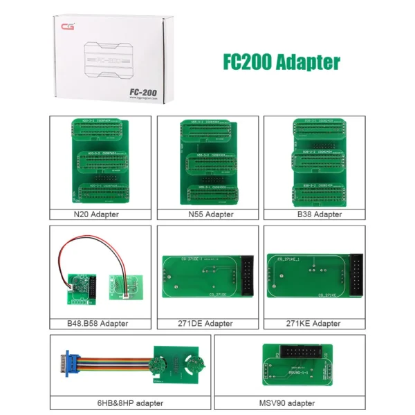 CG FC200 ECU Programmer Full Version with New Adapters Set 6HP & 8HP / MSV90 / N55 / N20 / B48/ B58 and MPC5XX Adapter for EDC16/ ME9.0 - Image 6