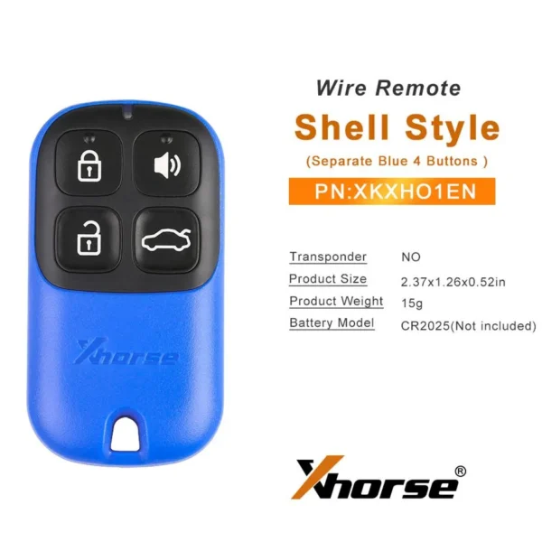 XHORSE XKXH01EN Universal Remote Key 4 Buttons for VVDI Key Tool English Version 5pcs/lot - Image 3