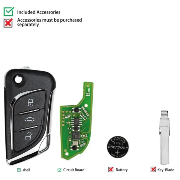 Xhorse XKLKS0EN Wire Remote Key for Lexus Type 5pcs/lot - Image 4