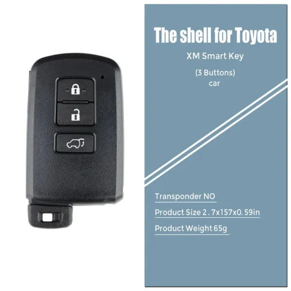 Xhorse VVDI Toyota XM Smart Key Shell 1765 3 Buttons 5Pcs/Lot - Image 7