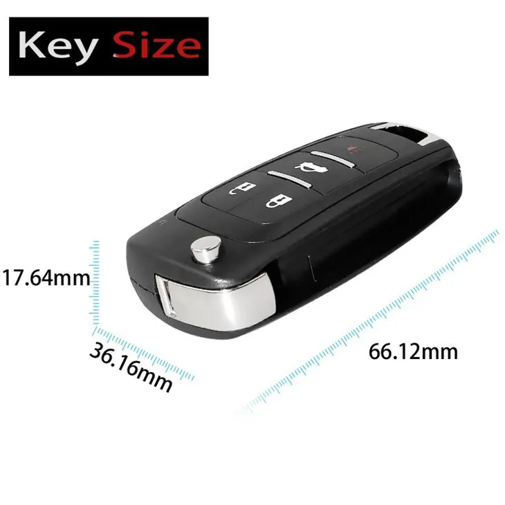 Xhorse XKBU01EN Wire Remote Key Buick Flip 4 Buttons English 5pcs/lot - Image 4