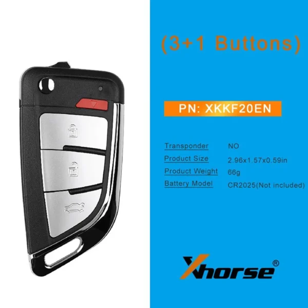 Xhorse XKKF20EN Wire Remote Key Memoeial Knife Style 3 Buttons 5pcs/lot - Image 4