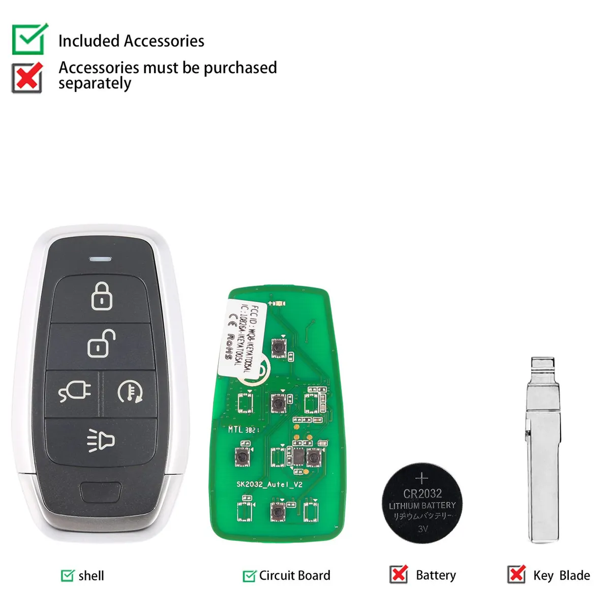 AUTEL IKEYAT005DL 5 Buttons Independent Universal Smart Key 5pcs/lot - Image 5
