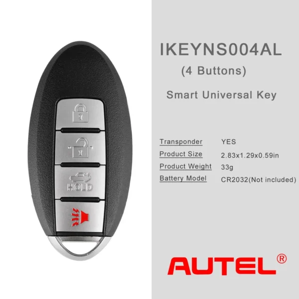 AUTEL IKEYNS004AL Nissan 4 Buttons Universal Smart Key 5pcs/lot - Image 2