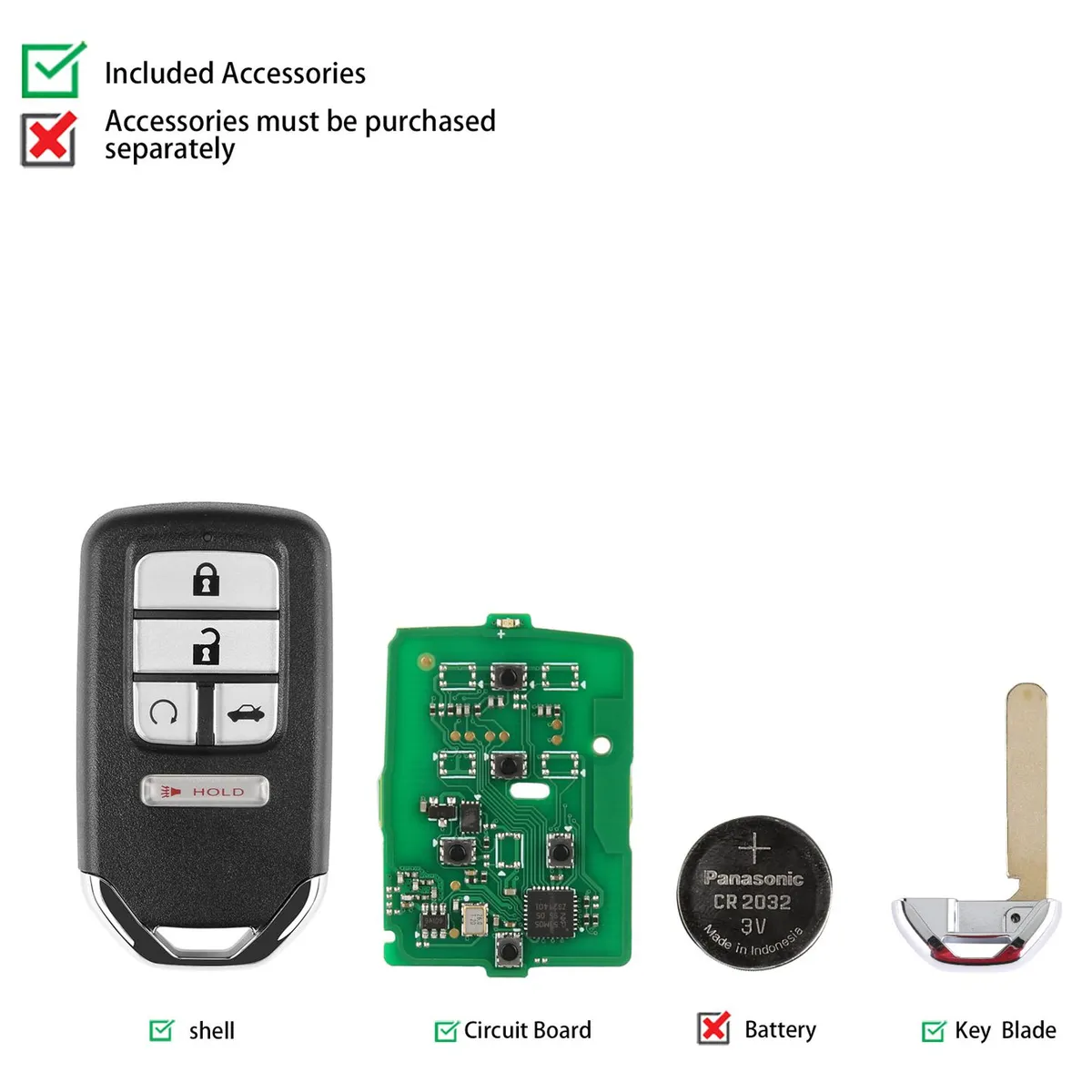 AUTEL IKEYHD005AL Honda 5 Buttons Universal Smart Key 5pcs/lot - Image 4