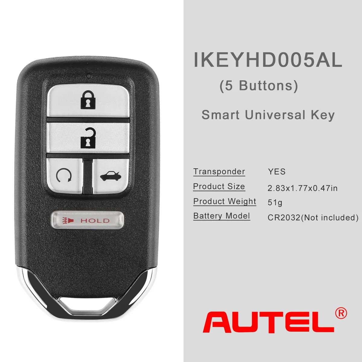 AUTEL IKEYHD005AL Honda 5 Buttons Universal Smart Key 5pcs/lot - Image 6
