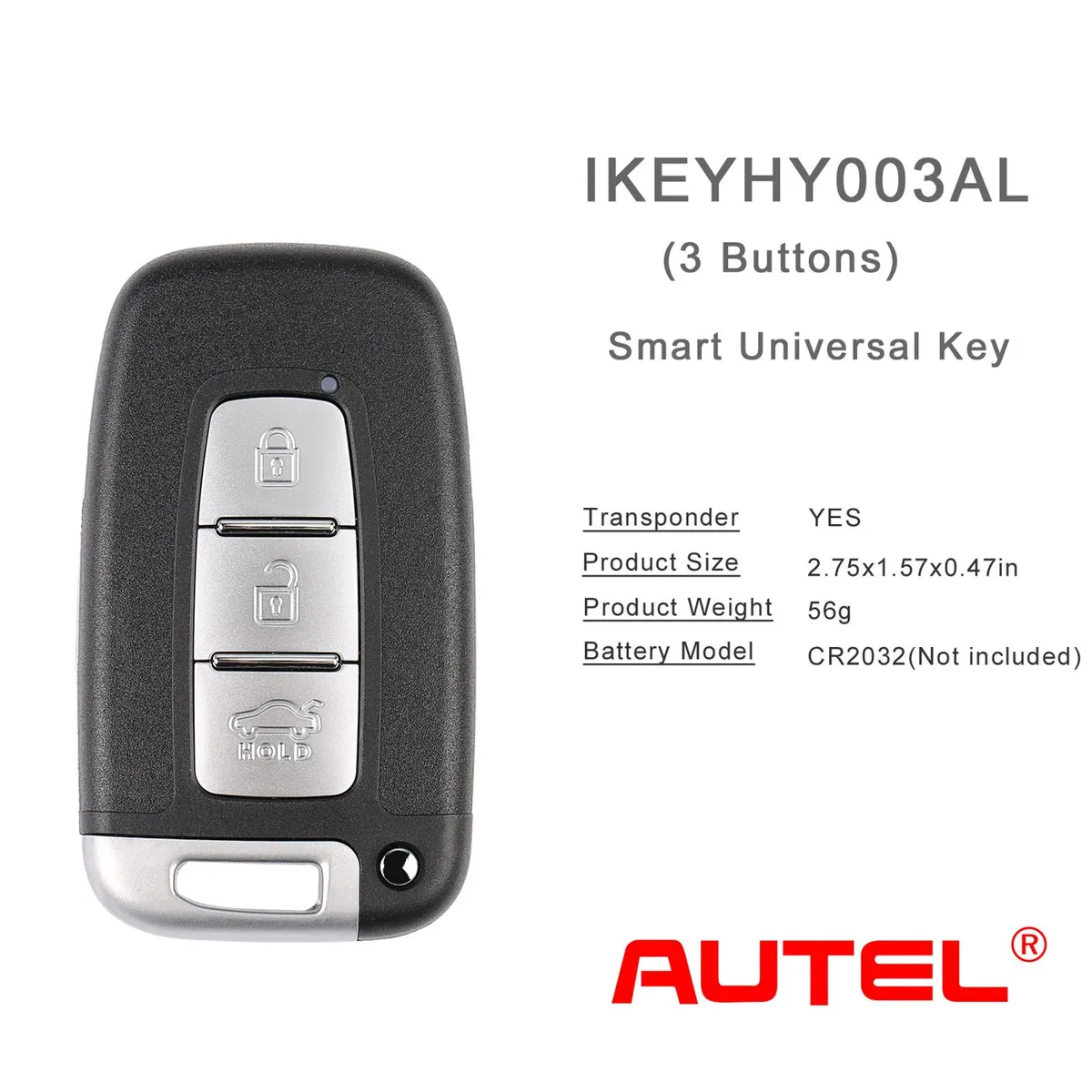 AUTEL IKEYHY003AL Hyundai 3 Buttons Universal Smart Key - Image 2