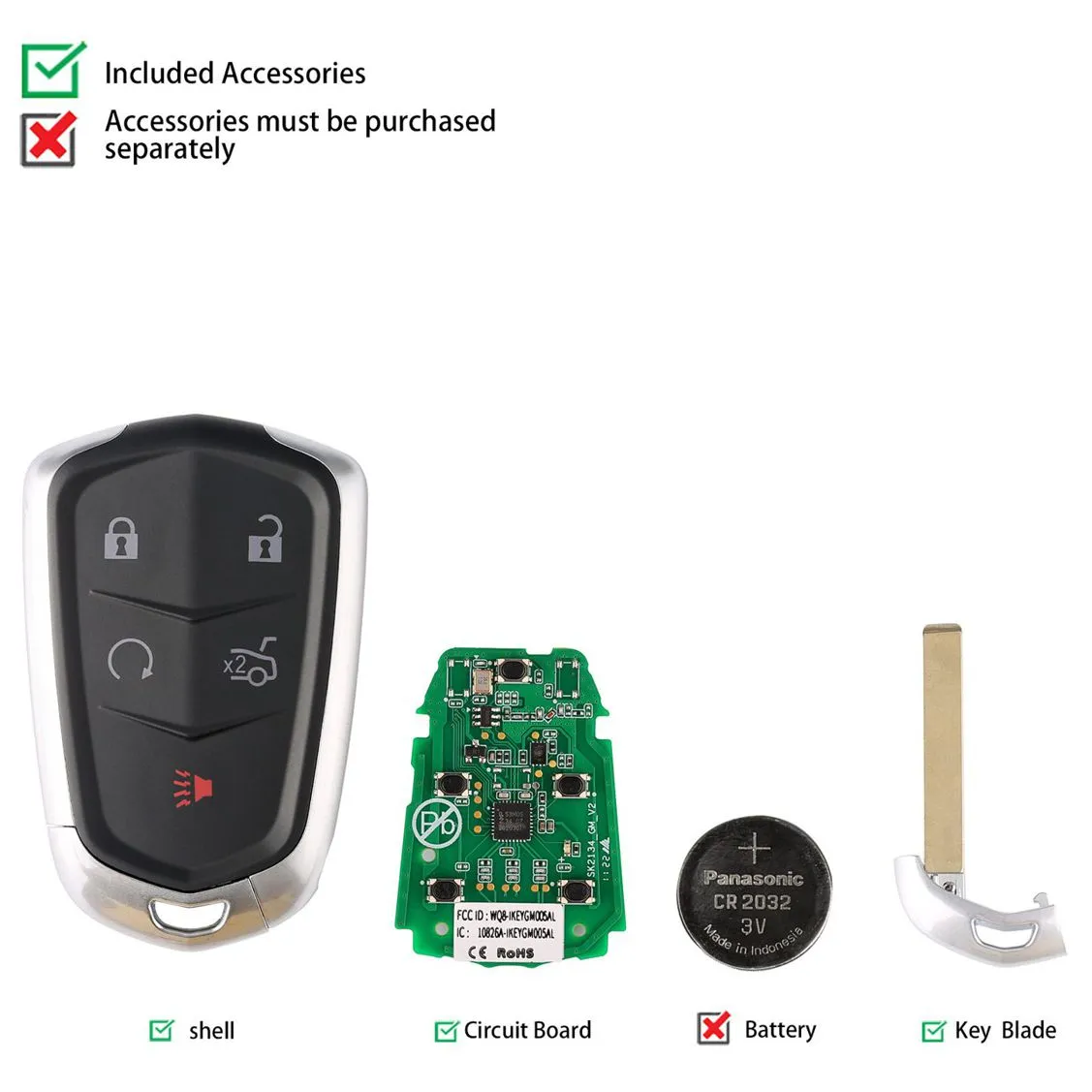 AUTEL IKEYGM005AL GM Cadillac 5 Buttons Universal Smart Key 5pcs/lot - Image 5