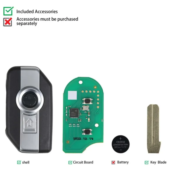 2023 Xhorse XSBM90GL XM38 BMW Motorcycle Smart Key with 8A Chip 3 Buttons Shell - Image 3
