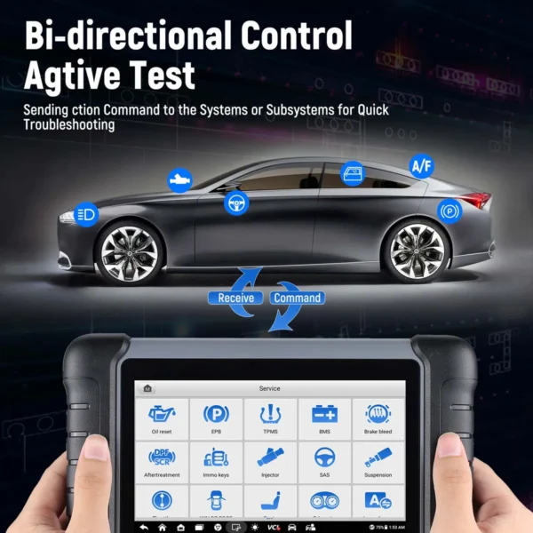 Autel MaxiCOM MK808BT OBD2 Diagnostic Scan Tool ABS SRS EPB DPF BMS SAS TPMS IMMO MK808 Code Reader - Image 9