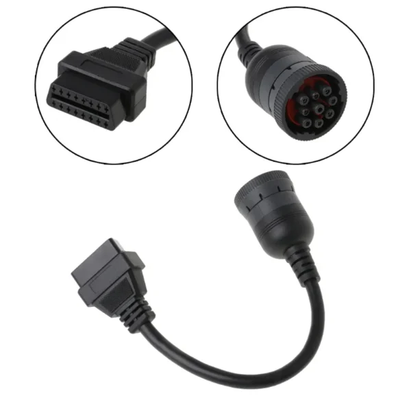Deutsch J1939 9pin to 16pin Truck Cable J1939 9pin to OBDII/OBD2 16 PIN Female Diagnosctic Tool Connector - Image 6