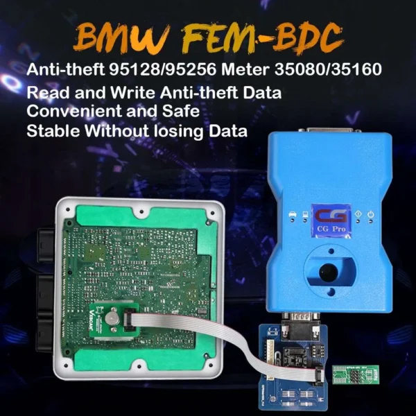VXSCAN 8Pin Adapter BMW FEM-BDC 95128/95256 Chip Anti-theft Data Reading Adapter Work with VVDI Prog/CG Pro 9S12/Orange5/iProg+ /UPA USB Programmer - Image 7