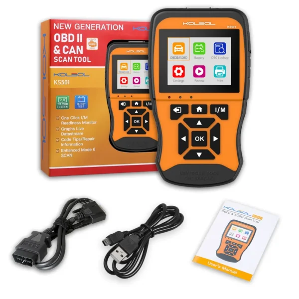 KOLSOL KS501 Generation OBDII & EOBD Scan Tool for Universal Vehicles Automotive Scanner Diagnostic Tool - Image 6
