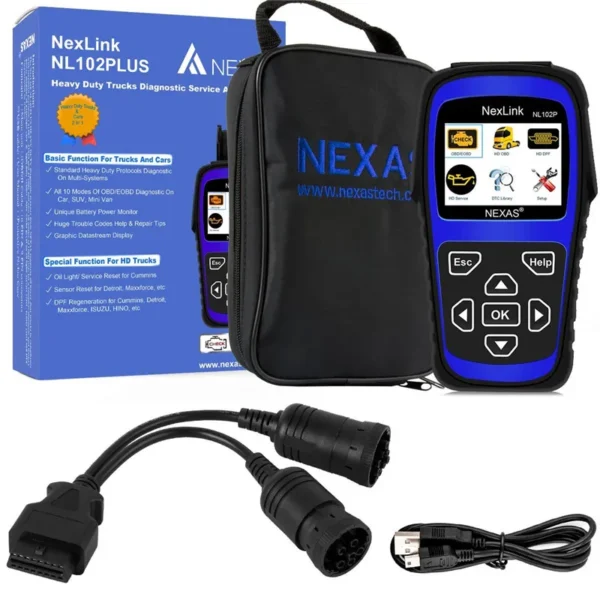 NexLink NL102P OBD2 Auto Scanner Car Diesel Truck DPF Regenerate Oil Reset For Diesel 2 in 1 Heavy Duty Trucks ODB OBD 2 Diagnostic Tool