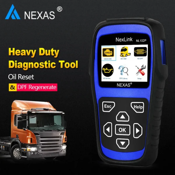 NexLink NL102P OBD2 Auto Scanner Car Diesel Truck DPF Regenerate Oil Reset For Diesel 2 in 1 Heavy Duty Trucks ODB OBD 2 Diagnostic Tool - Image 5