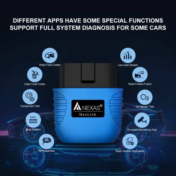 NEXAS NexLink Bluetooth 5.0 OBD 2 Scanner EOBD Diagnostic Tool Engine Code Reader Car Scan Tool for iOS Android Windows - Image 9