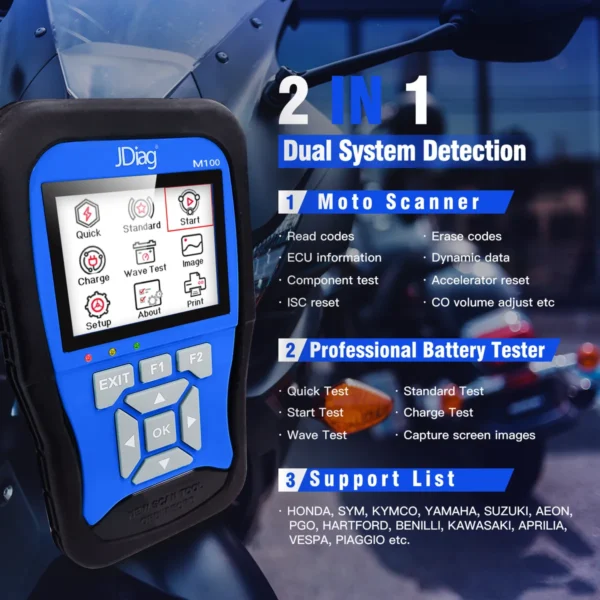 JDiag M100 Motorcycle Diagnostic Tool For Kawasaki Yamaha Suzuki Motorbike Scanner Motor Scan Tool - Full Version - Image 17