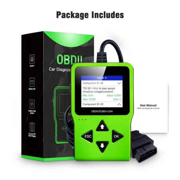 JDiag JD317 Car Fault Diagnosis Instrument Car Code Reading Card AL319 CR3001 OBD Detector with Displays DTC Definitions TFT Screen - Image 2