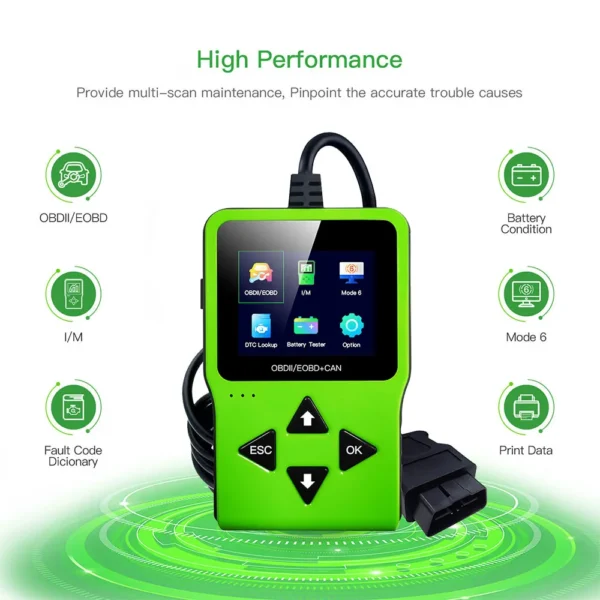 JDiag JD317 Car Fault Diagnosis Instrument Car Code Reading Card AL319 CR3001 OBD Detector with Displays DTC Definitions TFT Screen - Image 3