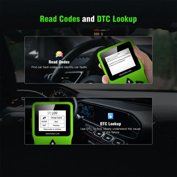 JDiag JD317 Car Fault Diagnosis Instrument Car Code Reading Card AL319 CR3001 OBD Detector with Displays DTC Definitions TFT Screen - Image 4