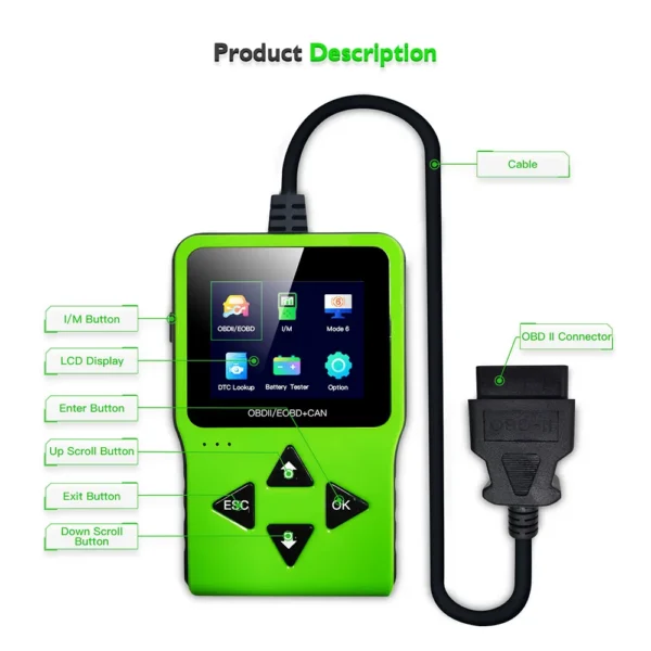 JDiag JD317 Car Fault Diagnosis Instrument Car Code Reading Card AL319 CR3001 OBD Detector with Displays DTC Definitions TFT Screen - Image 6