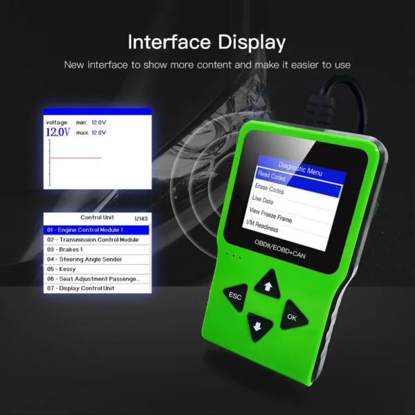 JDiag JD317 Car Fault Diagnosis Instrument Car Code Reading Card AL319 CR3001 OBD Detector with Displays DTC Definitions TFT Screen - Image 7