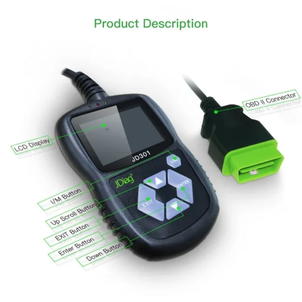 JDiag JD301 OBD2 Scanner Automotive Engine Fault Code Reader CAN Diagnostic Scan Tool - Image 3