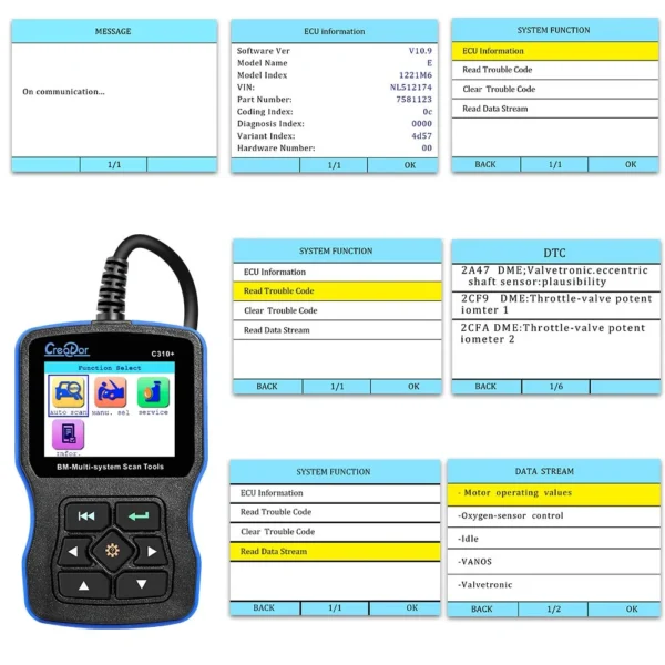 Creator C310+ Code Scanner for BMW/Mini Multi System Scan Tool V11.7 Update Online - Image 5