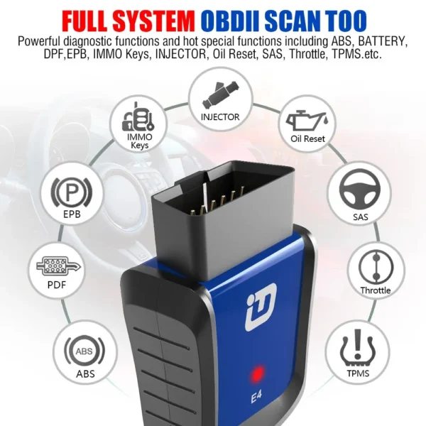 VPECKER E4 Easydiag Bluetooth Full System OBDII Scan Tool for Android Support ABS Bleeding/Battery/DPF/EPB/Injector/Oil Reset/TPMS - Image 11