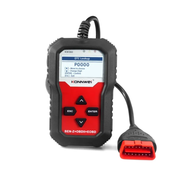 Konnwei KW360 OBD2 Code Reader Mercedes-Benz Full System +OBDII EOBD Scanner Car Diagnostic Scanner Tool - Image 2