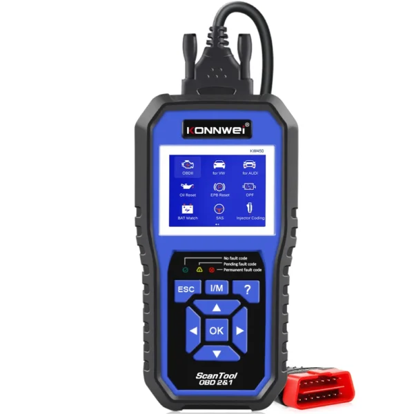 KONNWEI KW450 OBD2 Diagnostic Tool for VAG Cars VW Audi ABS Airbag Oil ABS EPB DPF SRS TPMS Reset Full Systems Scanner VAG COM