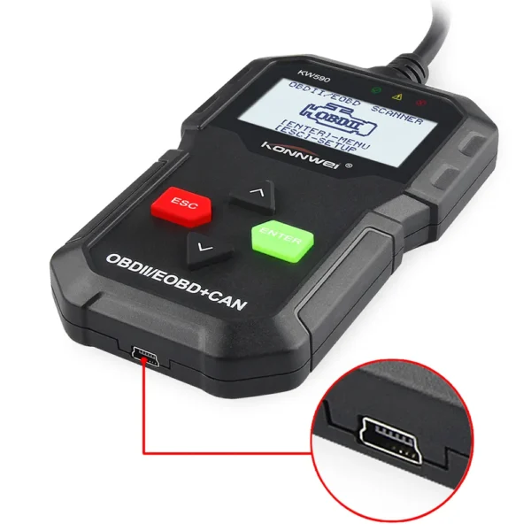 KONNWEI KW590 Support Multi-languages Full ODB2 Function Auto Diagnosis tool kw 590 code reader scanner better than AD310 - Image 2