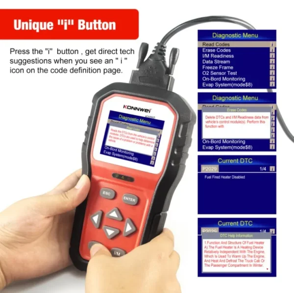 KONNWEI KW860 OBD2 Scanner OBD2 Car Diagnostic Auto Diagnostic Scan Tool Read & Clear Fault Error Codes OBD2 Automotive Scanner - Image 4