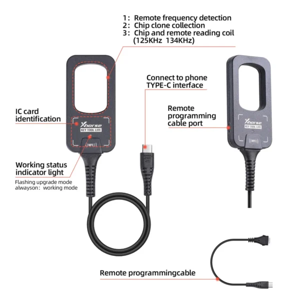Xhorse VVDI BEE Key Tool Lite Frequency Detection Transponder Clone Work on Android Phone - Image 3