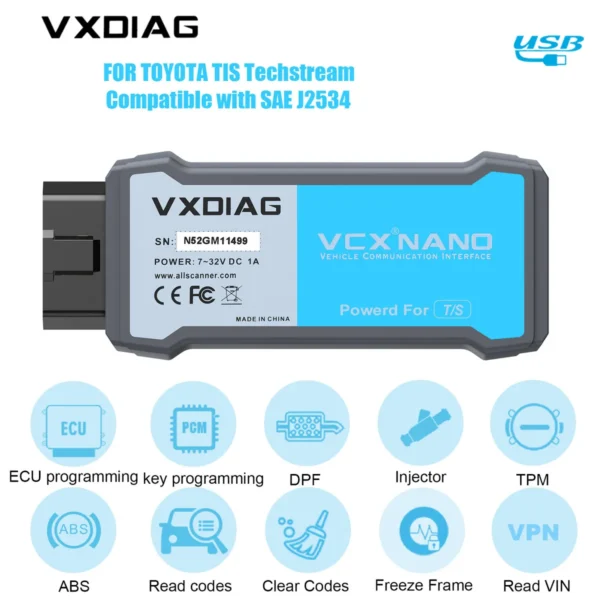 VXDIAG VCX NANO for TOYOTA TIS Techstream V17.30.011 Compatible with SAE J2534 - Image 6