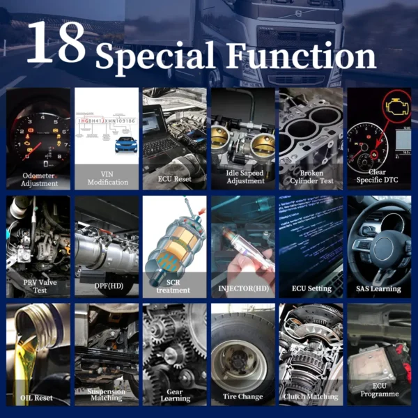 HUMZOR NexzSYS NS806 Truck Diagnostic Tool Support Windows System 18 Special Functions - Image 2