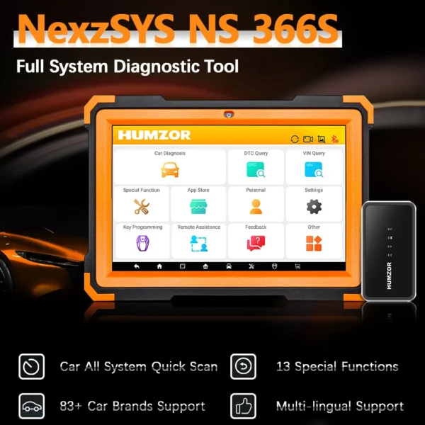 HUMZOR NEXZSYS NS366S Tablet Full System Diagnosic Tool with 13 Special Functions Free Update Online - Image 4
