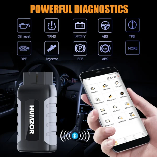 Humzor NexzDAS ND106 Bluetooth Special Function Resetting Tool on Android & IOS for ABS, TPMS, Oil Reset, DPF - Image 5
