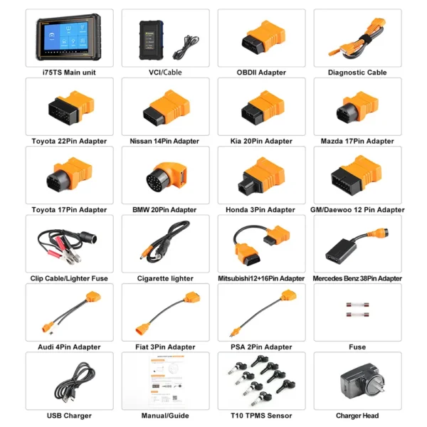2024 Foxwell GT75TS OBD2 Automotive Scanner Professional ECU Coding TPMS Service Bidirectional OE-level OBDII Car Diagnostics Scanner - Image 3