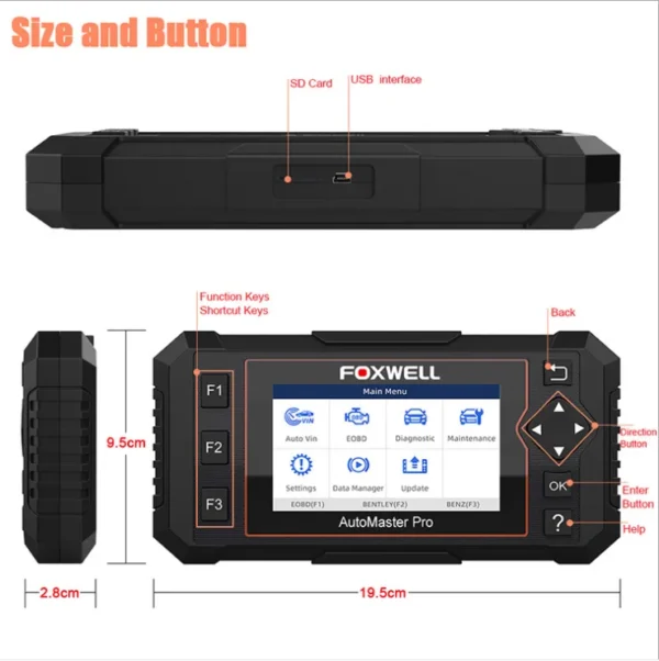 FOXWELL NT614 Elite OBD2 Car Diagnostic Tool Engine ABS SRS Airbag AT+EPB Oil Reset Code Reader OBD 2 OBDII Automotive Scanner - Image 5